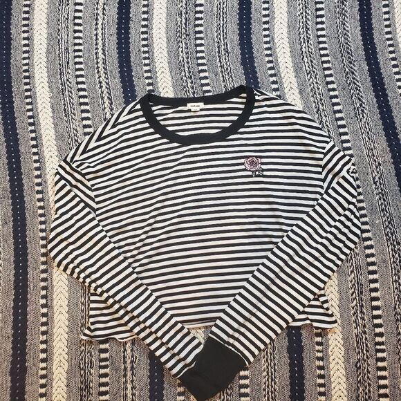 Garage Juniors Striped Crop Tee - Picture 1 of 3